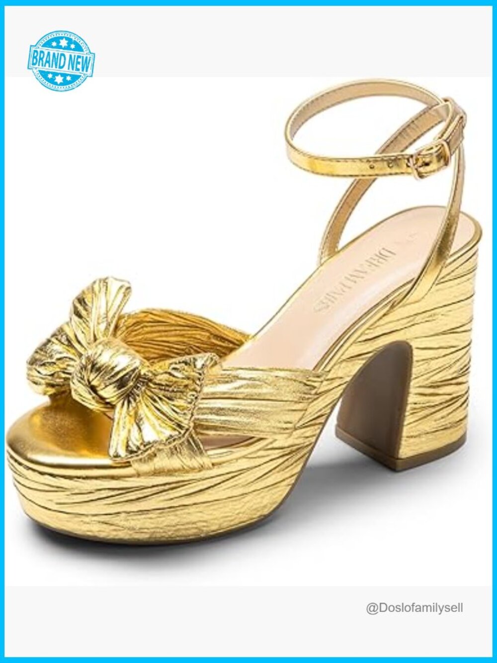 Chunky Platform Heeled Sandals with Bow Knot Ankle Strap Open Toe Dress Shoes